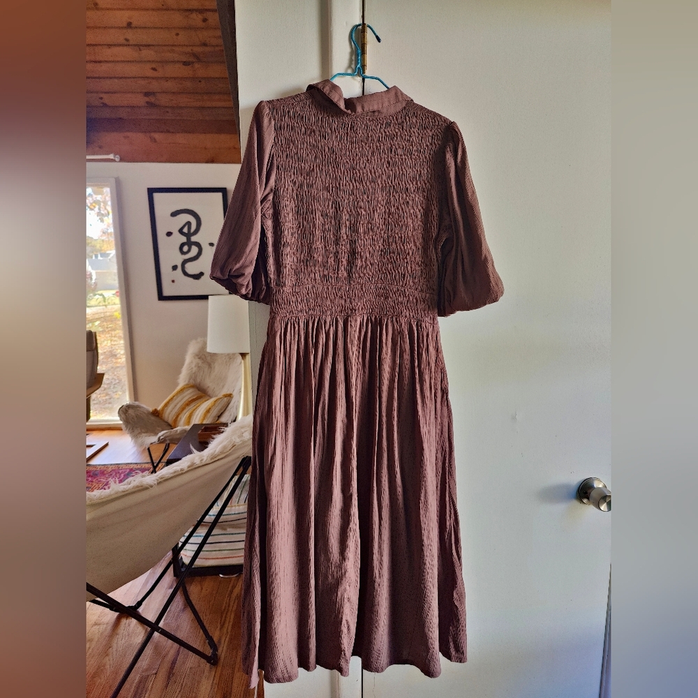 BÖHME Belen Mauve Brown Midi Dress - Picture 5 of 5